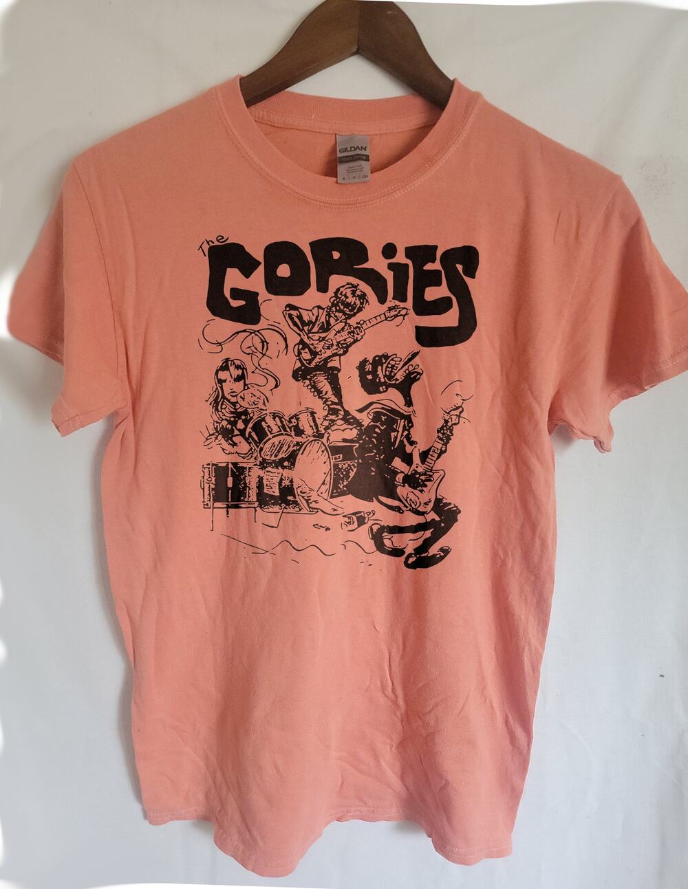 the Gories  band t shirt  Size Small Coral Silk